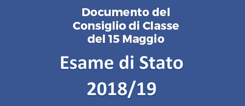 Esame di Stato 2019 – Documento del Consiglio di Classe 5A